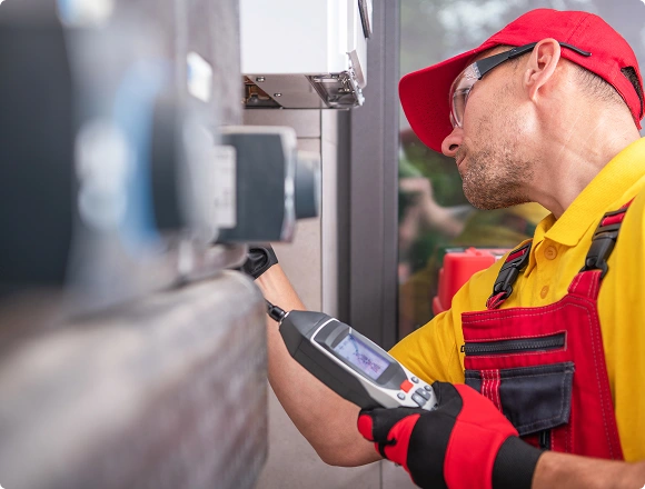 a man repairs gas equipment