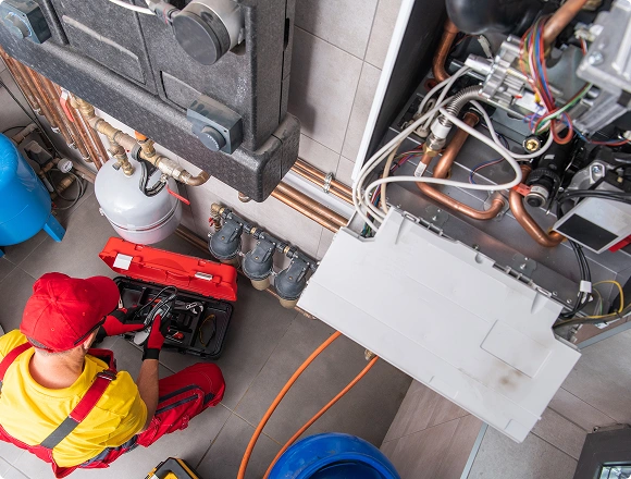 a man repairs gas equipment